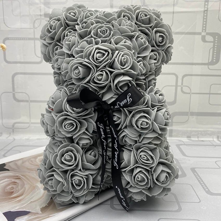 PetalCuddle Everlasting Rose Bear | Romantic Artificial Flower Plush for Mother's Day and Celebrations
