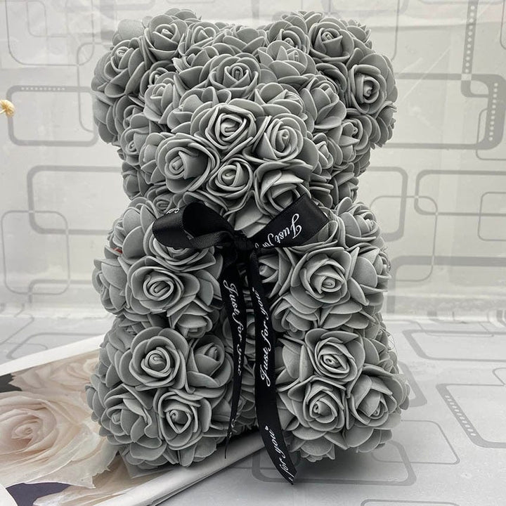 PetalCuddle Everlasting Rose Bear | Romantic Artificial Flower Plush for Mother's Day and Celebrations