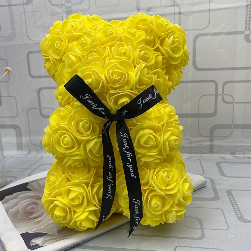 PetalCuddle Everlasting Rose Bear | Romantic Artificial Flower Plush for Mother's Day and Celebrations