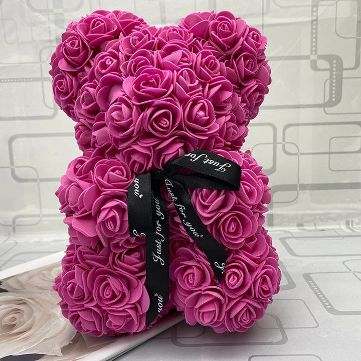 PetalCuddle Everlasting Rose Bear | Romantic Artificial Flower Plush for Mother's Day and Celebrations