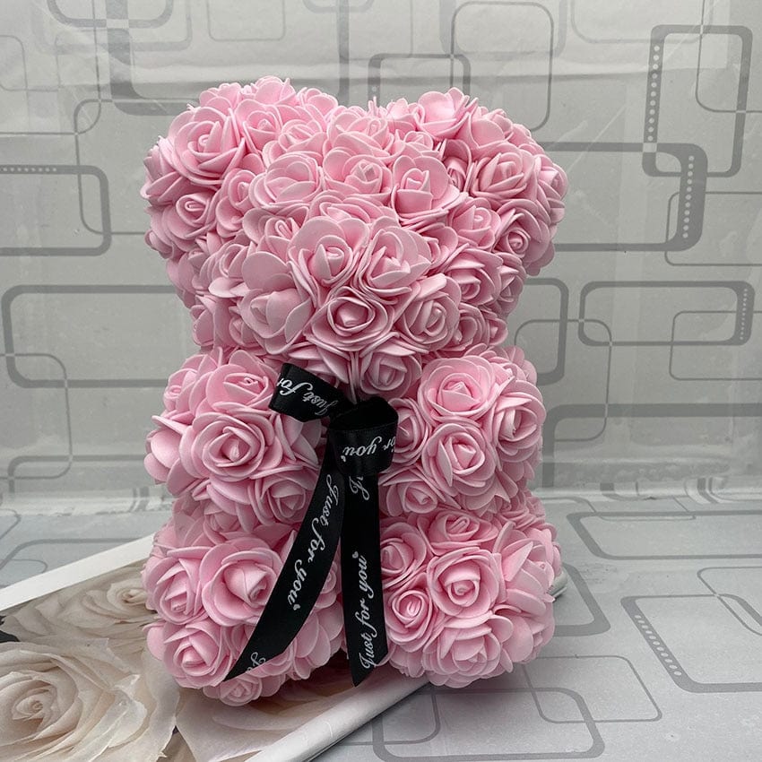 PetalCuddle Everlasting Rose Bear | Romantic Artificial Flower Plush for Mother's Day and Celebrations