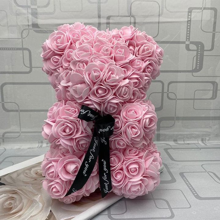 PetalCuddle Everlasting Rose Bear | Romantic Artificial Flower Plush for Mother's Day and Celebrations