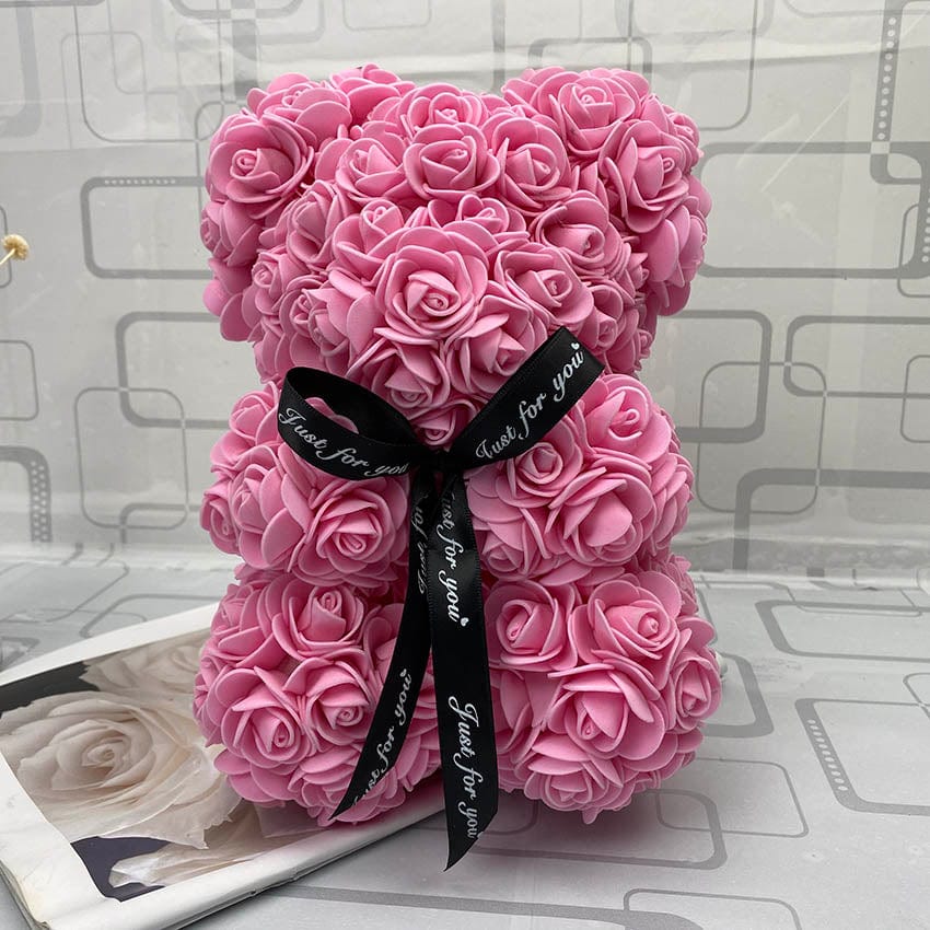 PetalCuddle Everlasting Rose Bear | Romantic Artificial Flower Plush for Mother's Day and Celebrations