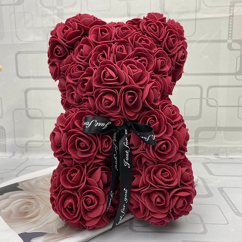 PetalCuddle Everlasting Rose Bear | Romantic Artificial Flower Plush for Mother's Day and Celebrations