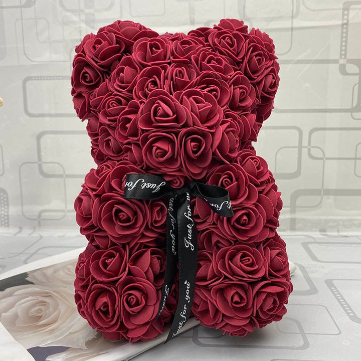 PetalCuddle Everlasting Rose Bear | Romantic Artificial Flower Plush for Mother's Day and Celebrations