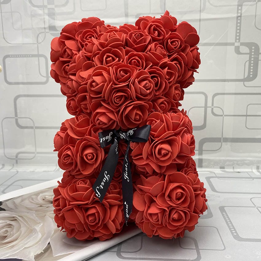 PetalCuddle Everlasting Rose Bear | Romantic Artificial Flower Plush for Mother's Day and Celebrations