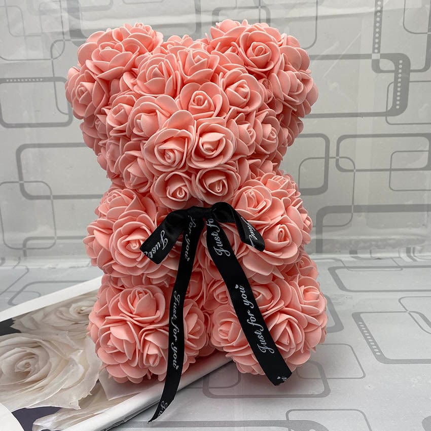 PetalCuddle Everlasting Rose Bear | Romantic Artificial Flower Plush for Mother's Day and Celebrations