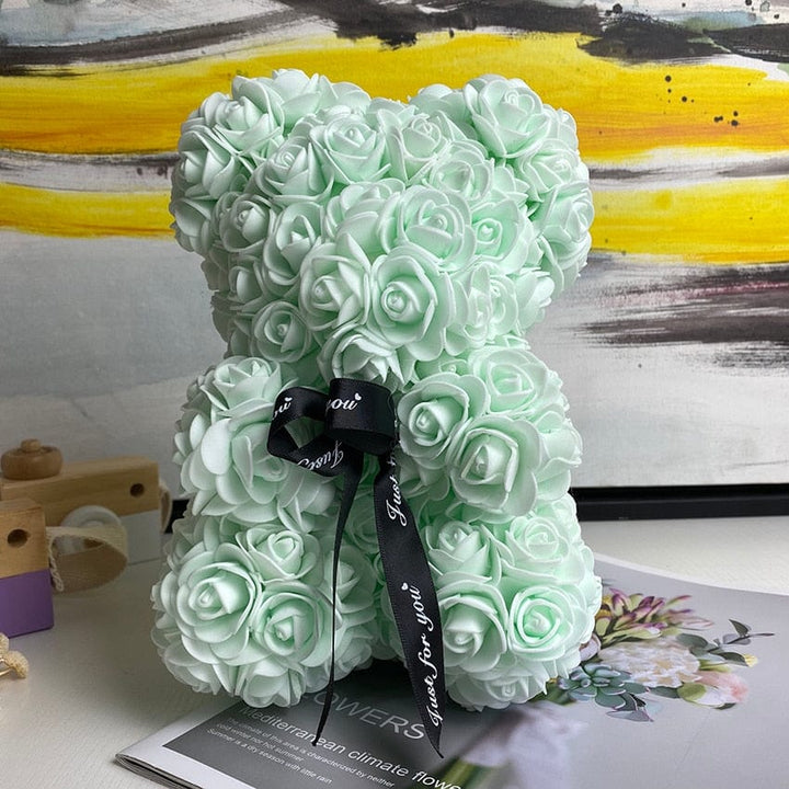 PetalCuddle Everlasting Rose Bear | Romantic Artificial Flower Plush for Mother's Day and Celebrations