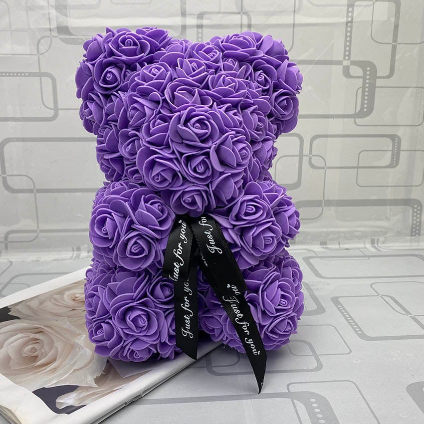 PetalCuddle Everlasting Rose Bear | Romantic Artificial Flower Plush for Mother's Day and Celebrations