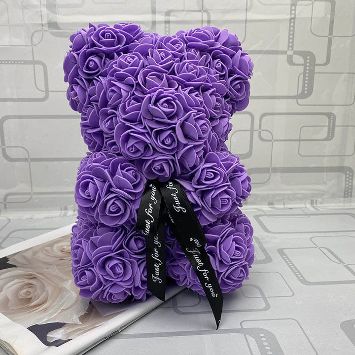 PetalCuddle Everlasting Rose Bear | Romantic Artificial Flower Plush for Mother's Day and Celebrations