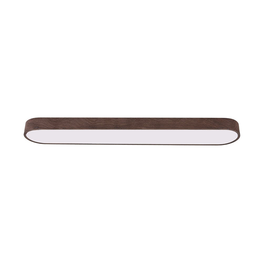 Nordic Glow Oval LED Ceiling Light with Wood Accent
