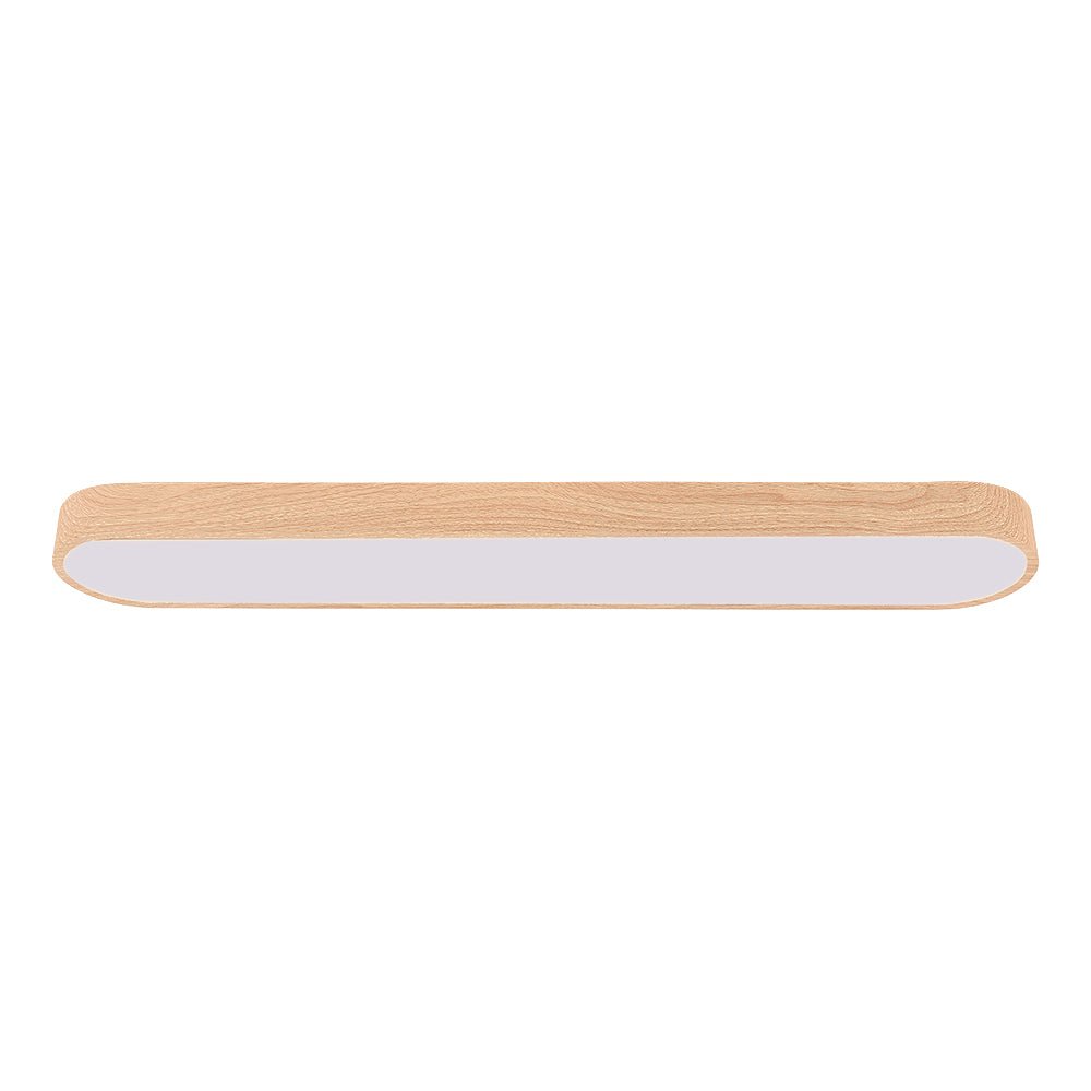 Nordic Glow Oval LED Ceiling Light with Wood Accent