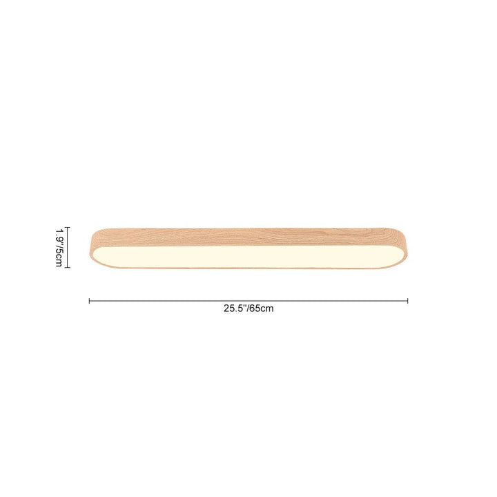 Nordic Glow Oval LED Ceiling Light with Wood Accent