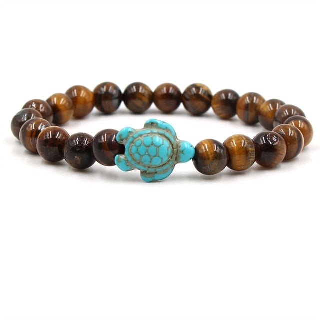 Unique Natural Stone Beaded Turtle Bracelets