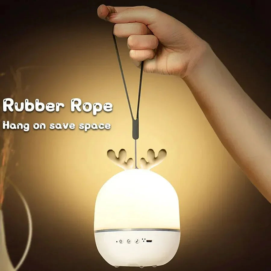 LED Night Light Projector with Remote Control and Music – Children's Lamp with Stars and Timer