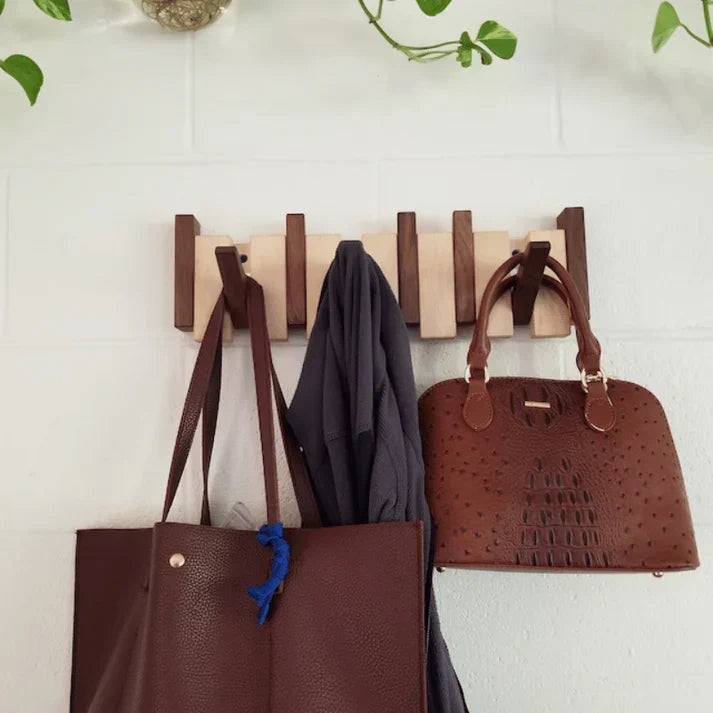 Wooden Piano-Style Coat Rack - Melodia
