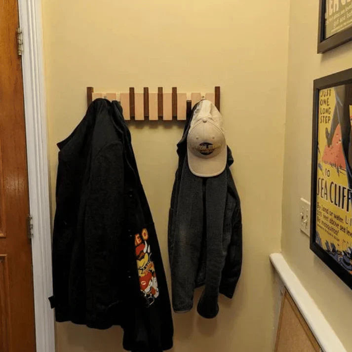 Durable Wooden Wall Coat Rack with Musical Design