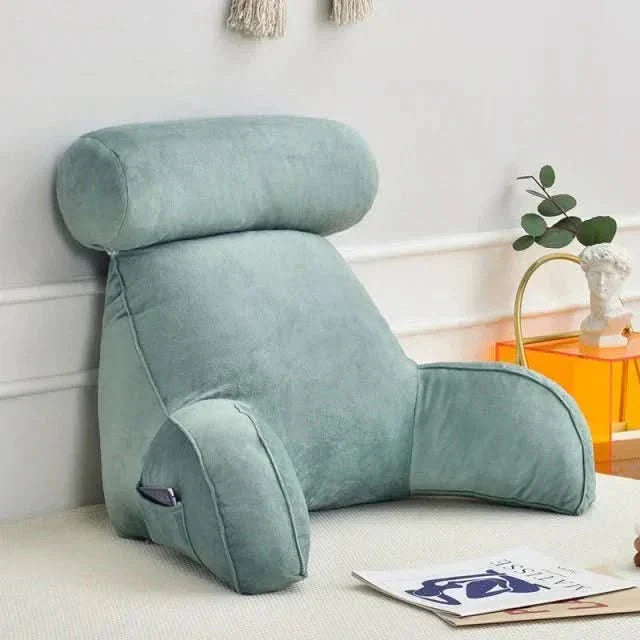 Reading Pillow with Backrest, Armrests and Pocket