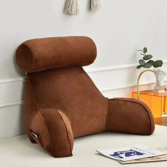 Reading Pillow with Backrest, Armrests and Pocket