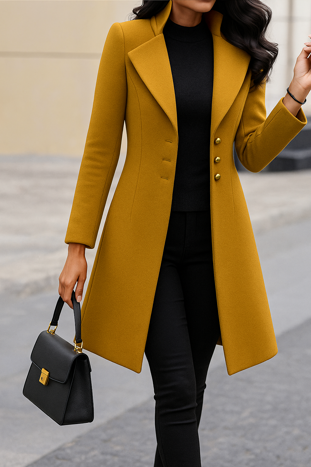 Rhonda | Women's 3 Buttons Coat | Long