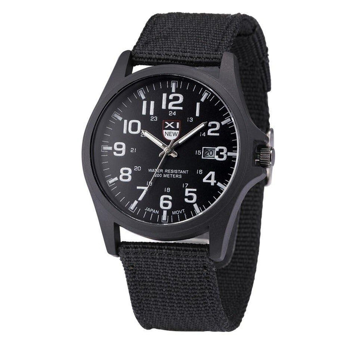 Rugged Military Watch for Men with Stopwatch and Light