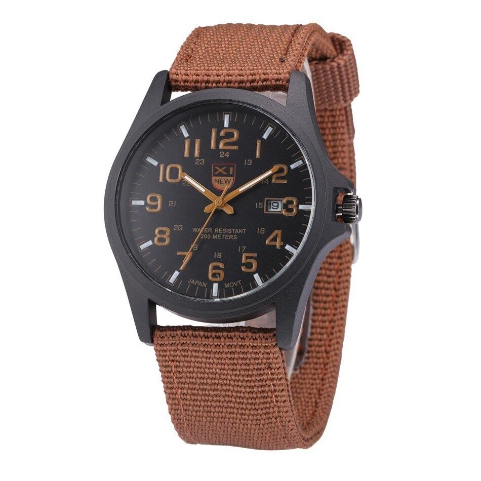 Rugged Military Watch for Men with Stopwatch and Light