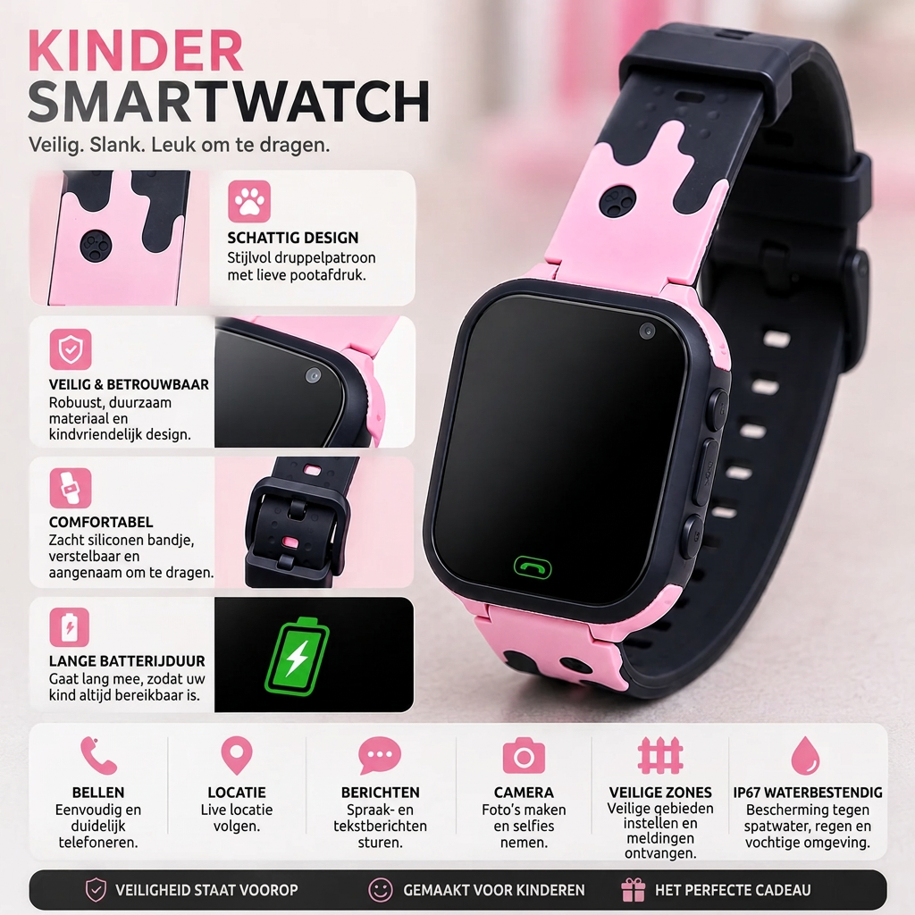 Kids' Smartwatch with GPS, Camera and SOS Button
