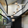Long Glass Chandelier for Staircases and Entrances