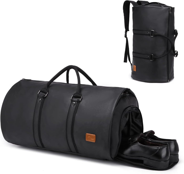 Convertible PU Leather Duffel Travel Bag – Cabin Weekend Bag