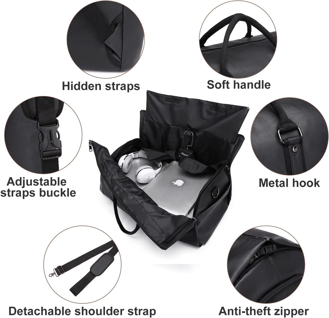 Convertible PU Leather Duffel Travel Bag – Cabin Weekend Bag