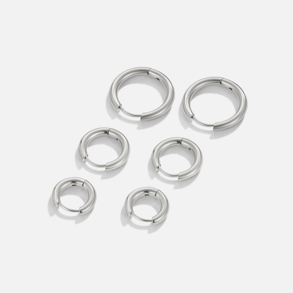 Silver Trio Mini Hoop Set