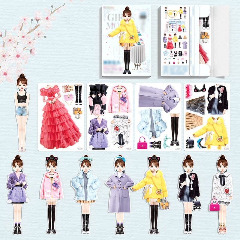 Magnetic Dress-Up Dolls Set for Children with Outfits and Storage Box