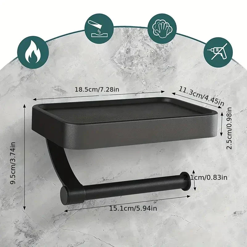 Stalux Toilet Roll Holder with Shelf