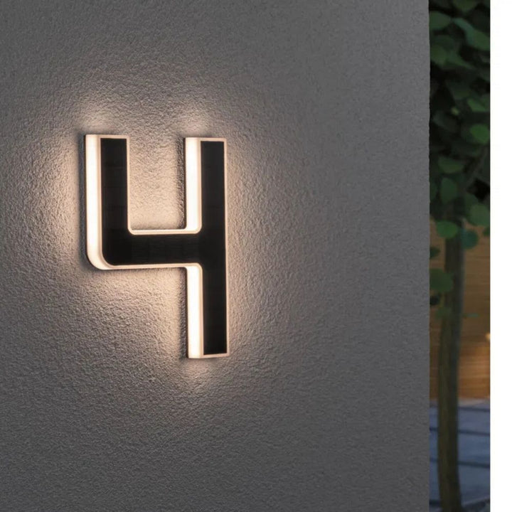 Solar-Powered House Number with LED and Dusk Sensor