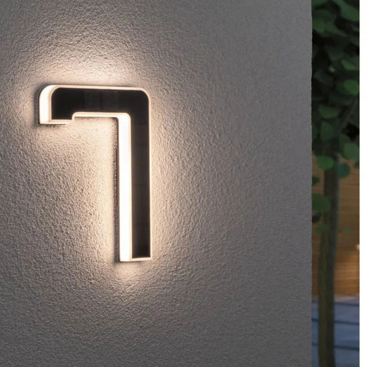 Solar-Powered House Number with LED and Dusk Sensor