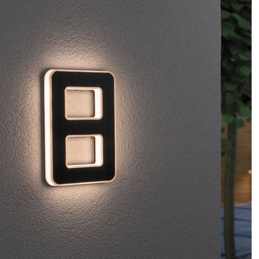 Solar-Powered House Number with LED and Dusk Sensor
