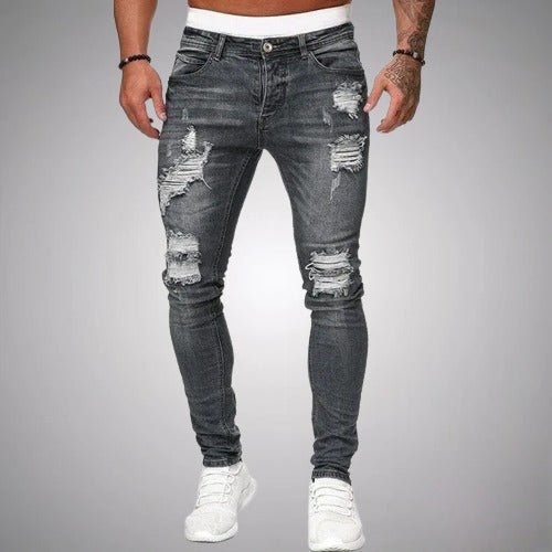 Men's slim-fit stretch jeans with rips – casual used-look denim for everyday wear
