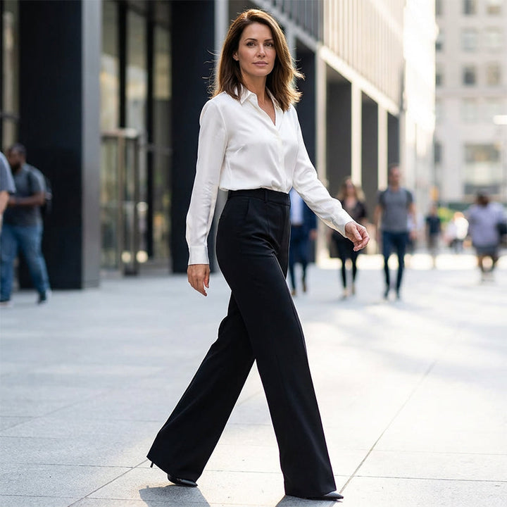 Women's High-Waist Trousers | Straight Leg & Crease | Sizes S–3XL