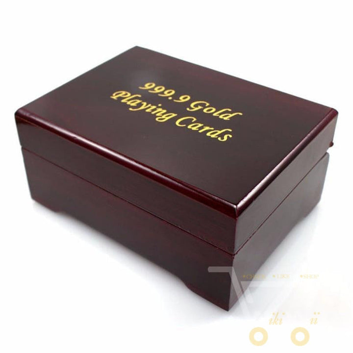 24K Gold-Plated Playing Cards with Wooden Box