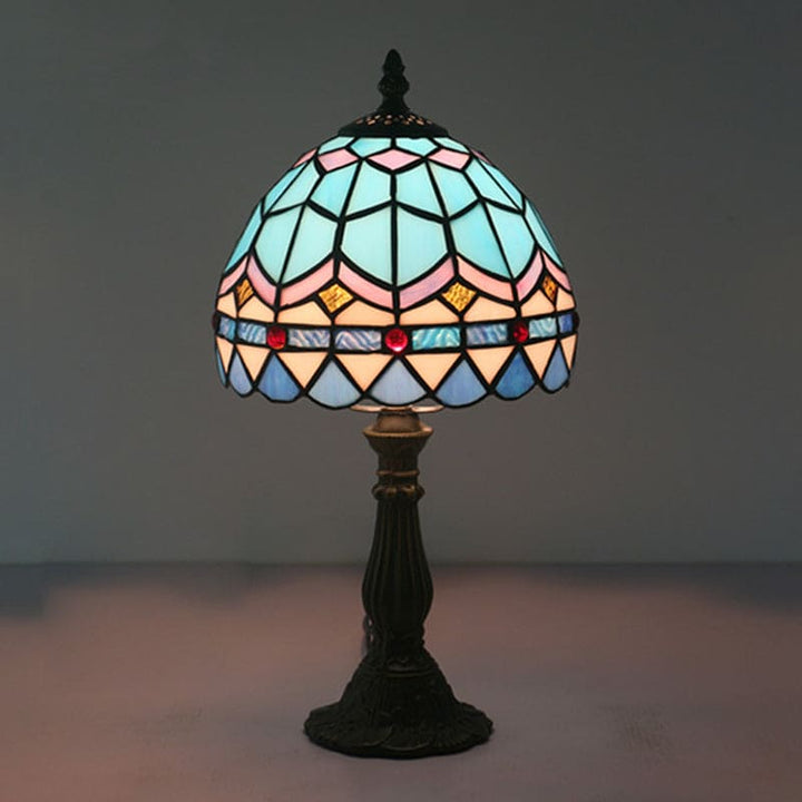 Tiffany Glass Table Lamp - Classic Leaded Lines
