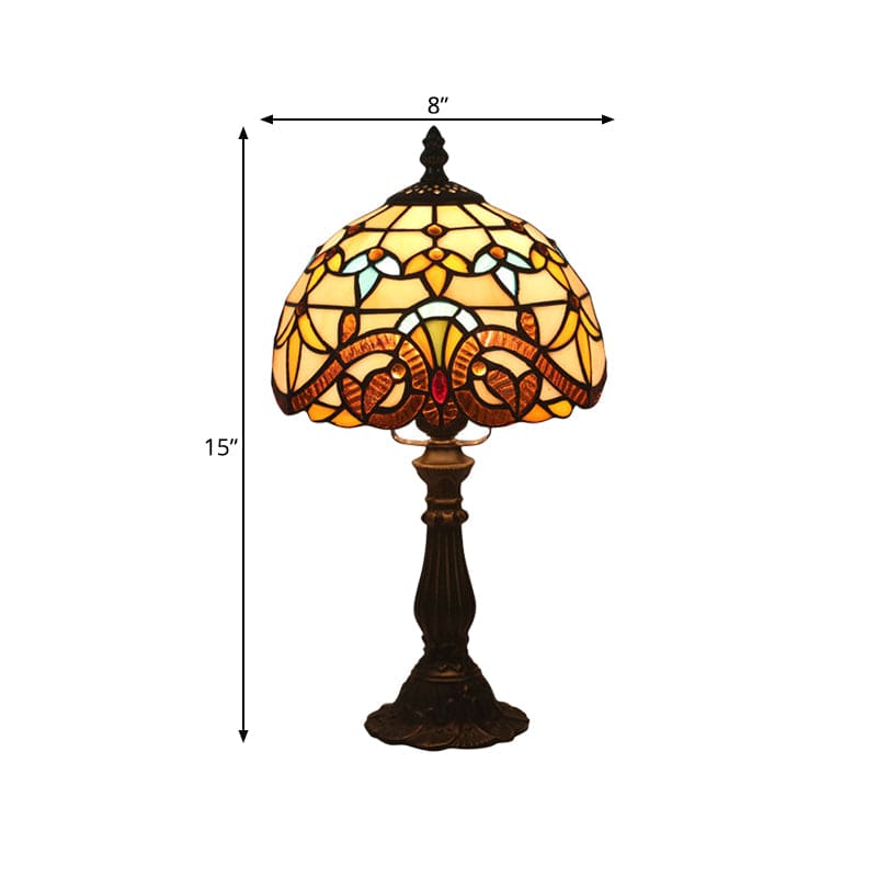 Tiffany Glass Table Lamp - Classic Leaded Lines