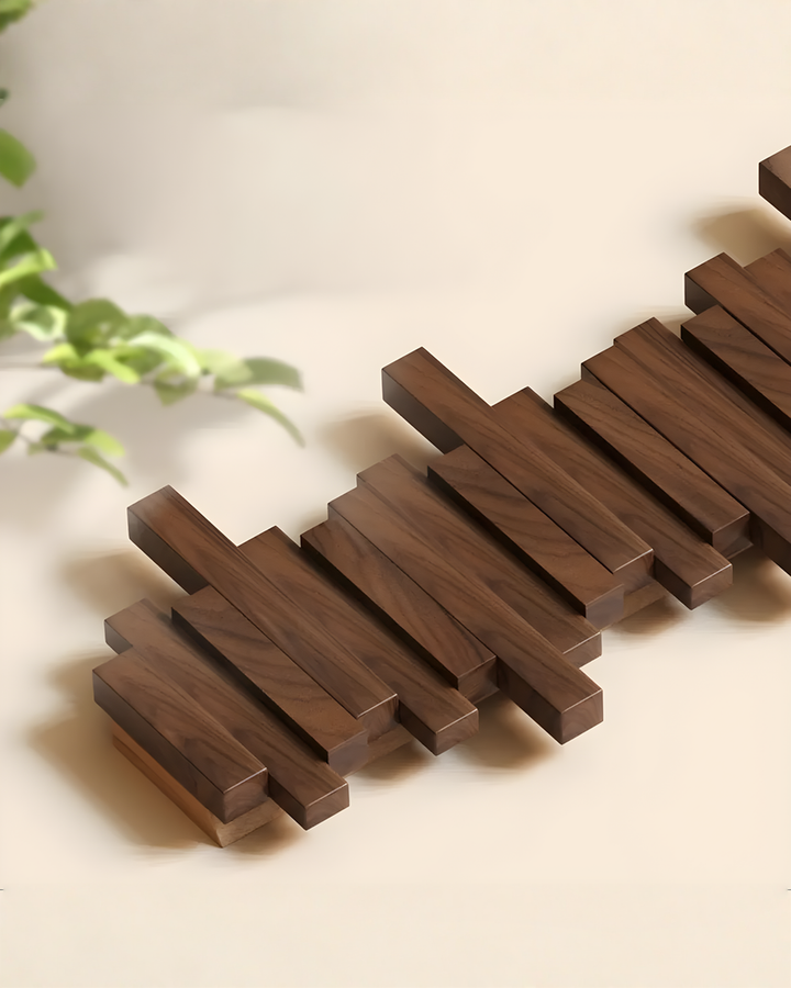 Wooden coat rack with folding magnetic hooks – beech, 3–10 hooks