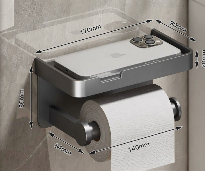 Stainless Steel Toilet Roll Holder | Toilet Roll Holder with Storage Space | Toilet Roll Holder | Rollix