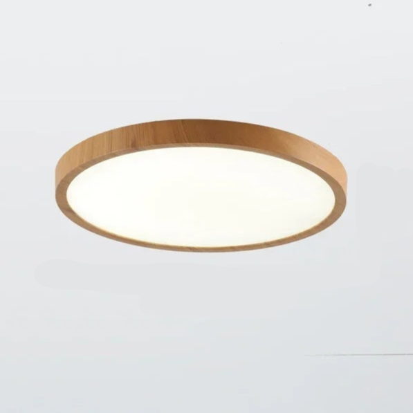 Ultra-Thin Round Walnut Wood Ceiling Light for Elegant, Modern Spaces