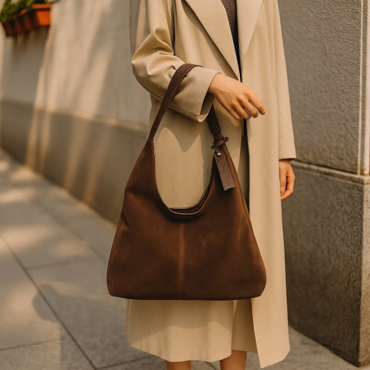 Women's Crossbody Bag | Suede Shoulder Bag | Vintage Bag | Lederin
