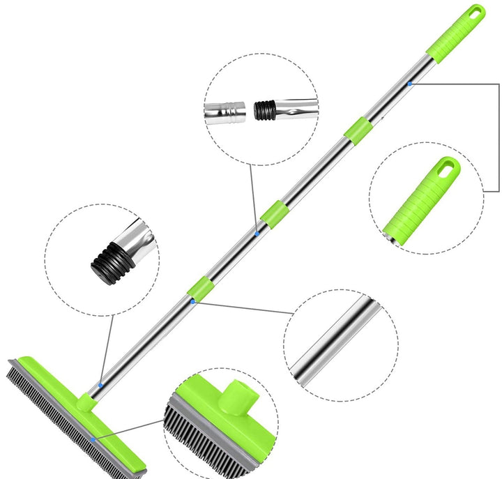 Universal rubber broom for effective pet hair removal