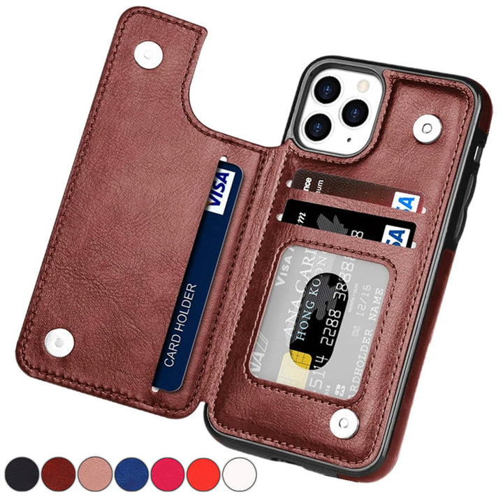 LeatherGuard | Elegant Leather Case with Card Compartments and Magnetic Closure | Vanero