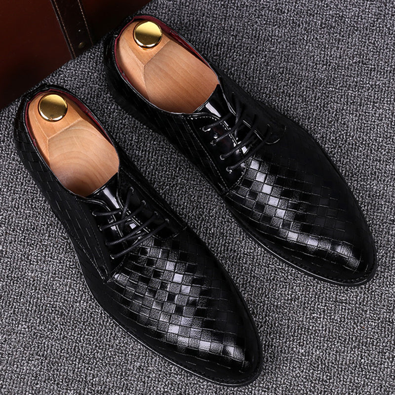 Neat Leather Lace-Up Men Shoes