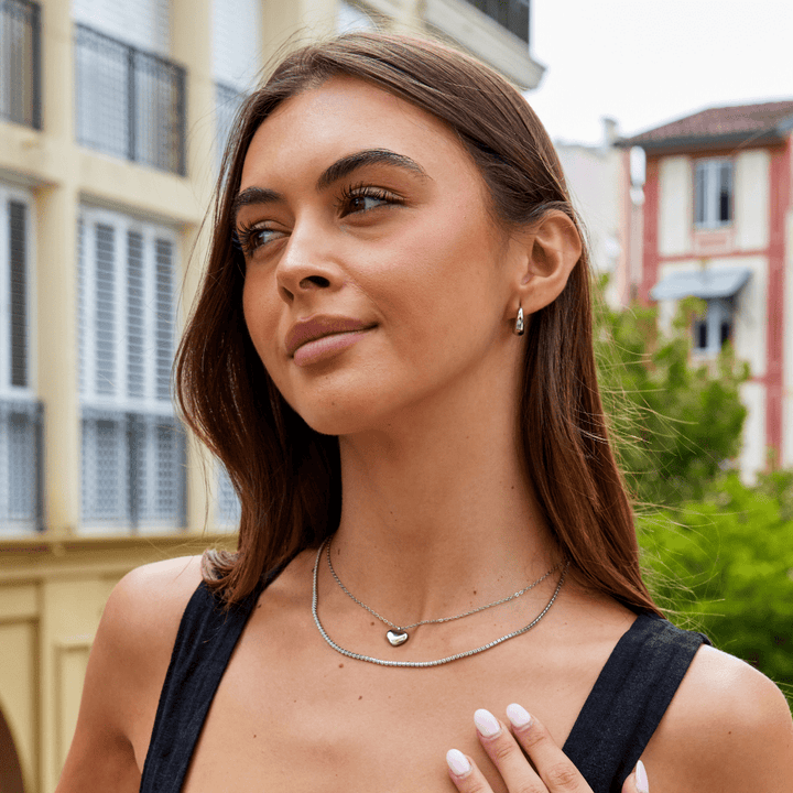 Elegant Silver Earrings with Subtle Cubic Zirconia Details