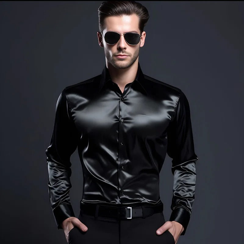 Men's Shiny Business-Style Shirt